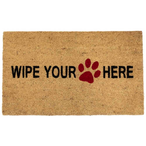 Animal Print "Wipe Your Paw Here" Doormat 30 x 18