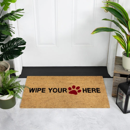 Animal Print "Wipe Your Paw Here" Doormat 30 x 18
