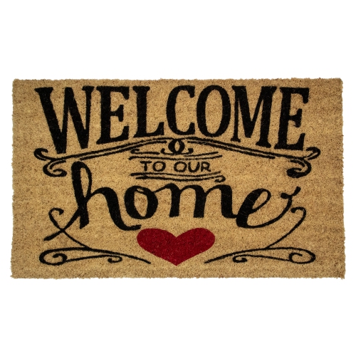 Natural Coir "Welcome To Our Home" Doormat 18" x 30"