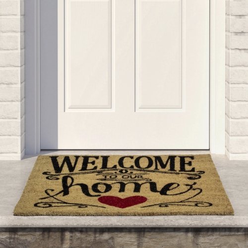 Natural Coir "Welcome To Our Home" Doormat 18" x 30"