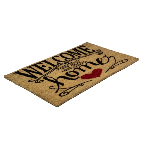 Natural Coir "Welcome To Our Home" Doormat 18" x 30"