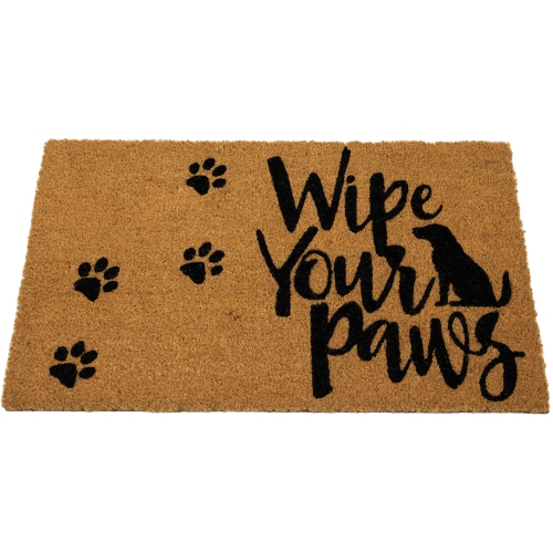 Natural Coir "Wipe Your Paws" Outdoor Doormat 18" x 30"
