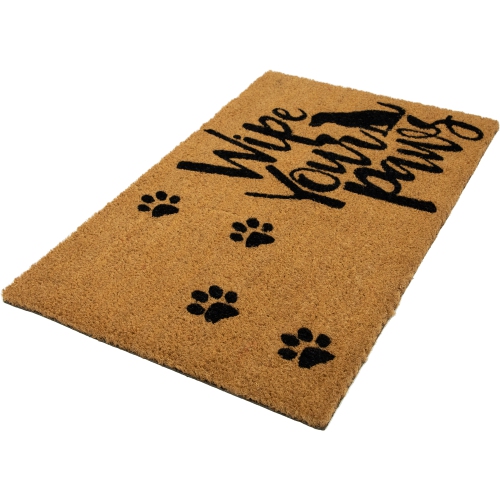 Natural Coir "Wipe Your Paws" Outdoor Doormat 18" x 30"