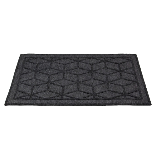 Gray Diamond Patterned Rectangular Coir Doormat 18" x 30"