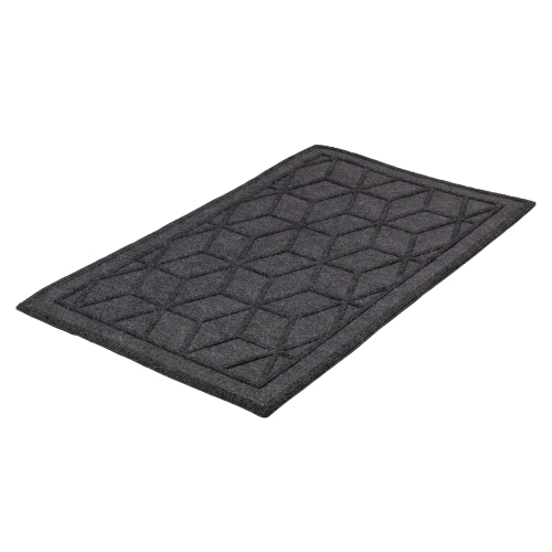 Gray Diamond Patterned Rectangular Coir Doormat 18" x 30"