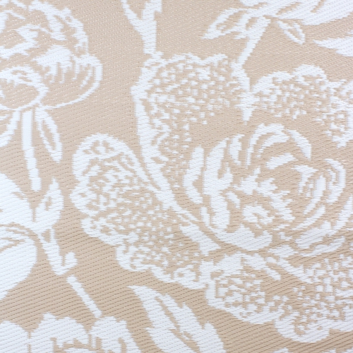 4' x 6' Pink Beige and White Floral Rectangular Outdoor Area Rug