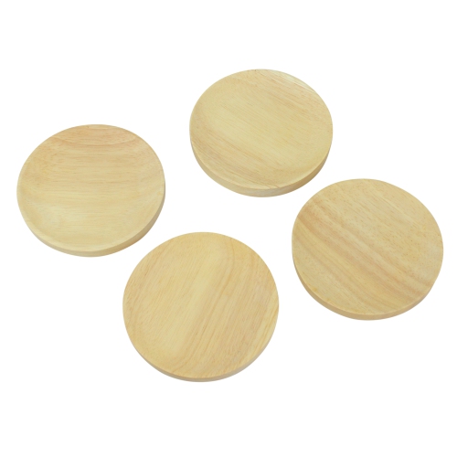 Set of 4 Wood Wine Appetizer Plates 4.5"
