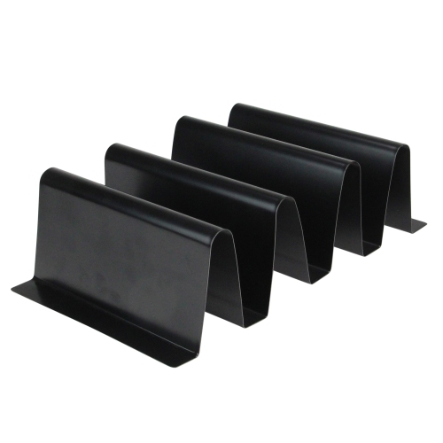 12" Black Four Slot Metal Taco Tray