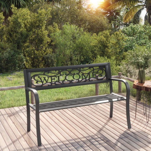 VIDAXL  Garden Bench 125 Cm Steel In Black