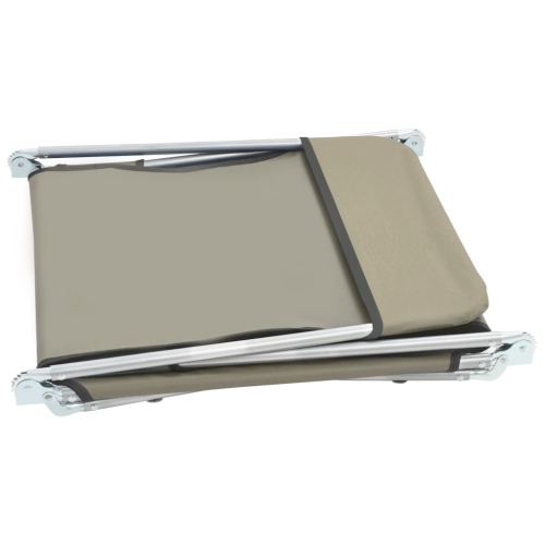 2 chaises longues pliantes vidaXL acier et tissu taupe