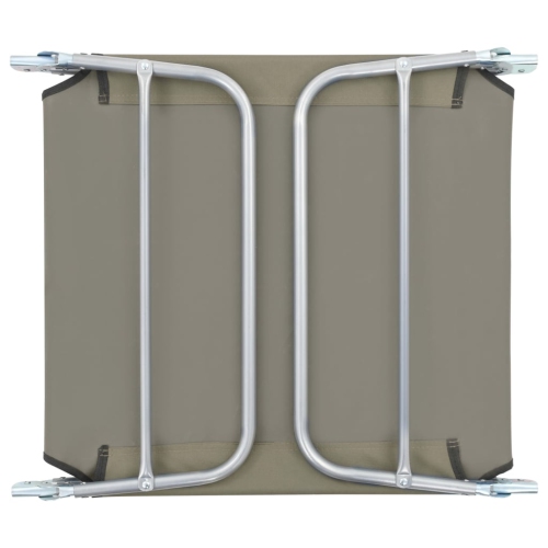 2 chaises longues pliantes vidaXL acier et tissu taupe