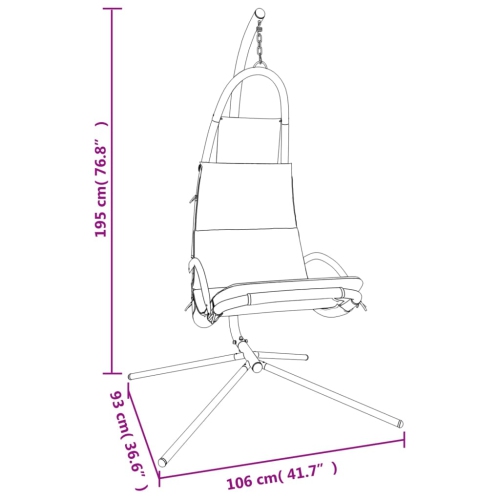 vidaXL Garden Swing Chair with Cushion Dark Grey Oxford Fabric&Steel
