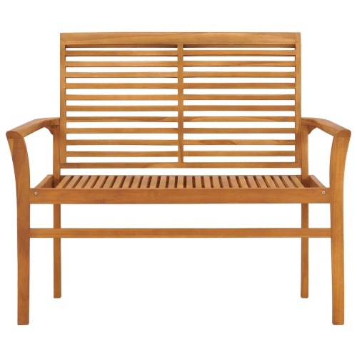 Banc de jardin vidaXL avec coussin vert 112 cm en teck massif
