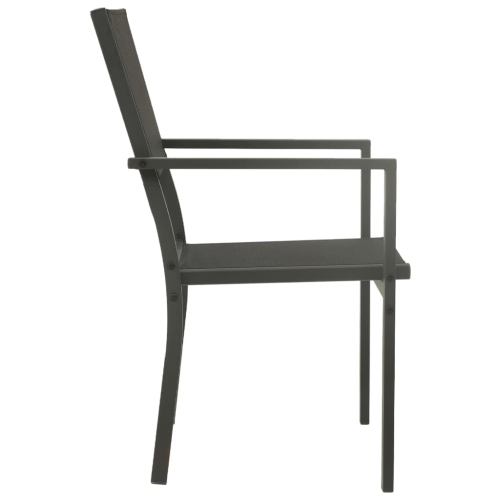 vidaXL Garden Chairs 2 pcs Textilene and Steel Black and Anthracite