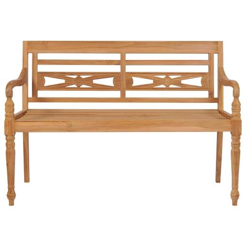 vidaXL Batavia Bench with Beige Cushion 120 cm Solid Teak Wood