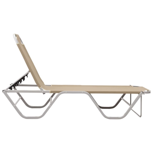 vidaXL Sun Lounger Aluminium and Textilene Cream