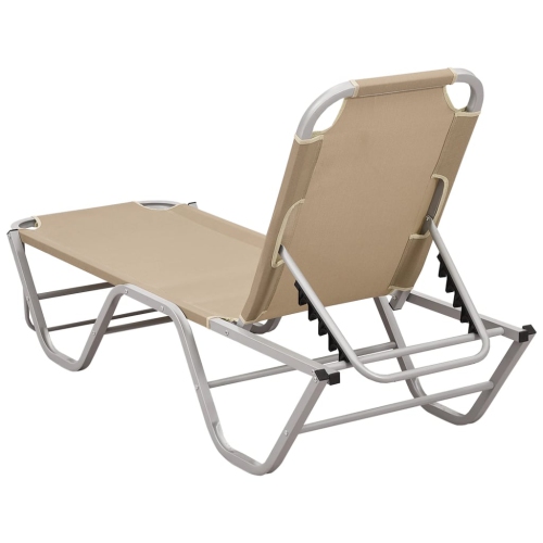 vidaXL Sun Lounger Aluminium and Textilene Cream