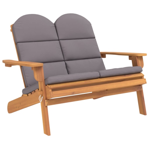 vidaXL Adirondack Garden Bench with Cushions 126 cm Solid Wood Acacia