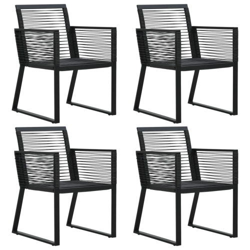 VIDAXL  Garden Chairs 4 PCs Rope Rattan Black