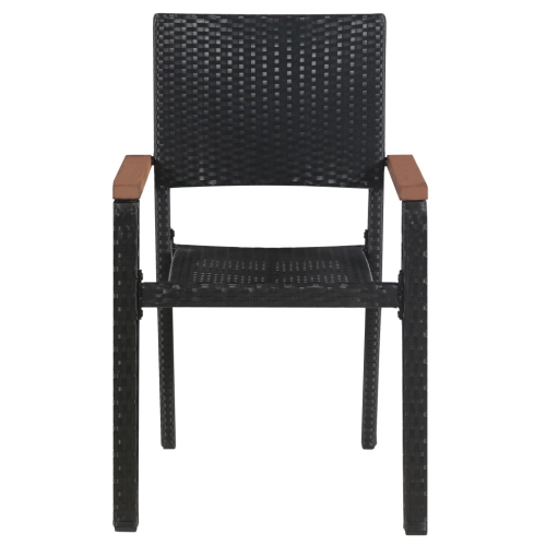 vidaXL Outdoor Chairs 2 pcs Poly Rattan Black
