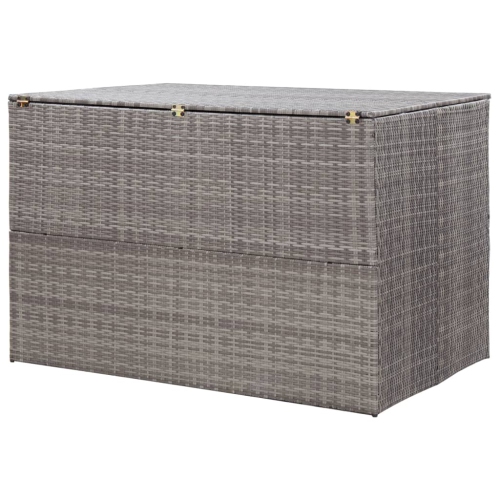 vidaXL Garden Storage Box Grey 150x100x100 cm Poly Rattan
