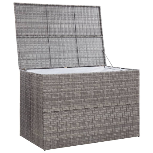 vidaXL Garden Storage Box Grey 150x100x100 cm Poly Rattan
