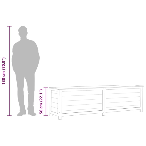 vidaXL Outdoor Cushion Box Brown 200x50x56 cm Solid Wood Fir
