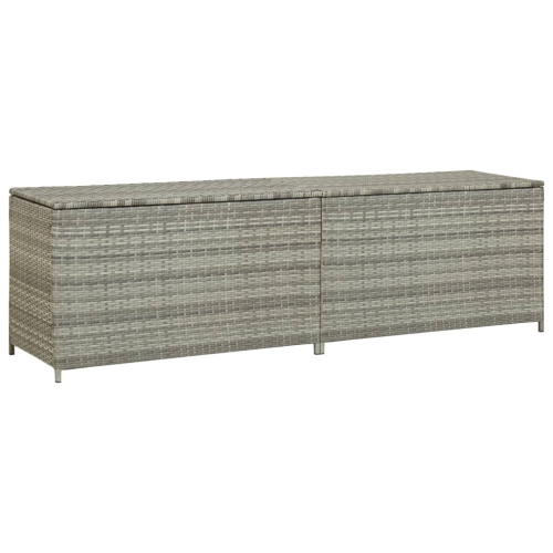 VIDAXL  Patio Storage Box Poly Rattan 78.7"x19.6"x23.6" In Gray