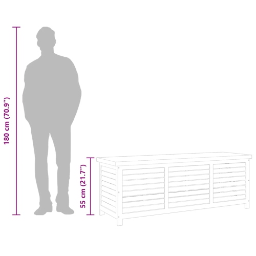 vidaXL Garden Storage Box 150x50x55 cm Solid Eucalyptus Wood