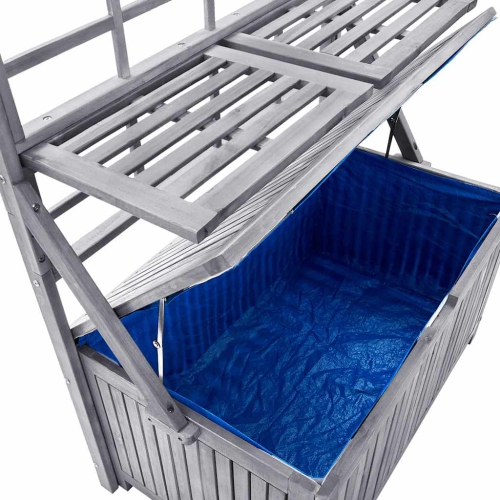 vidaXL Storage Box with Trellis Grey 99x55x160 cm Solid Acacia Wood