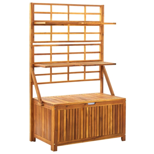 Boîte de rangement vidaXL avec treillis en bois d'acacia massif 99x55x160&nbsp;cm