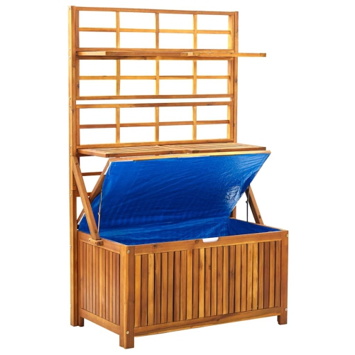 vidaXL Storage Box with Trellis 99x55x160 cm Solid Acacia Wood