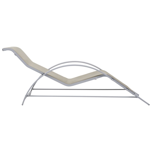 vidaXL Sunlounger Textilene and Aluminium Cream