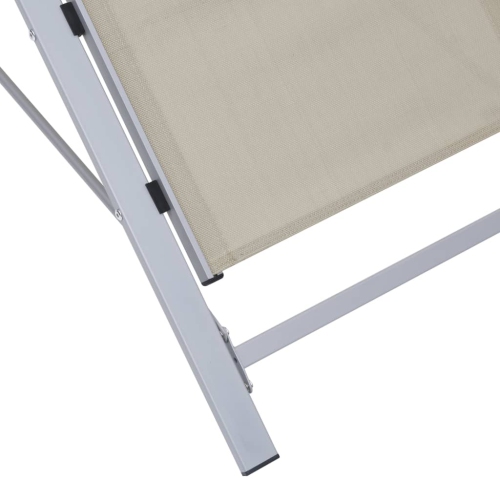 vidaXL Sunlounger Textilene and Aluminium Cream