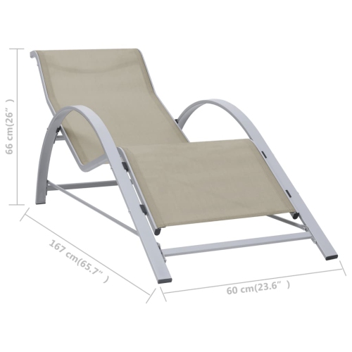 vidaXL Sunlounger Textilene and Aluminium Cream