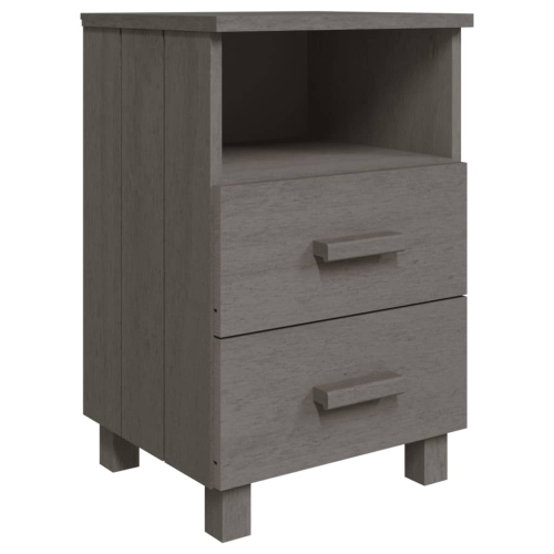 VIDAXL  Bedside Cabinet Hamar Light 40X35X62 Cm Solid Wood Pine In Grey
