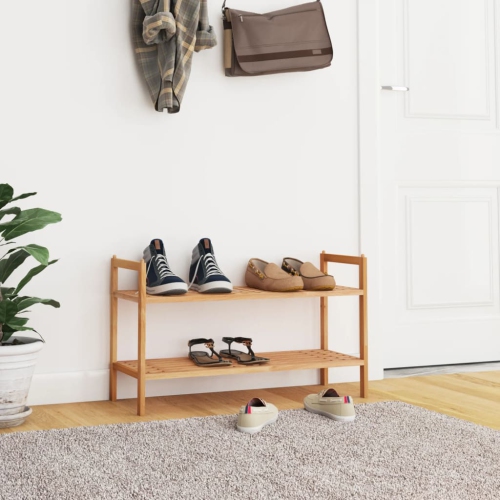 vidaXL Shoe Rack 69x27x41 cm Solid Wood Walnut