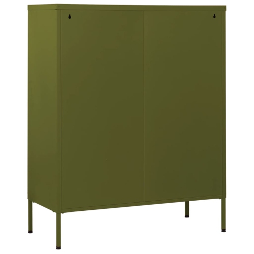 vidaXL Chest of Drawers Olive Green 80x35x101.5 cm Steel
