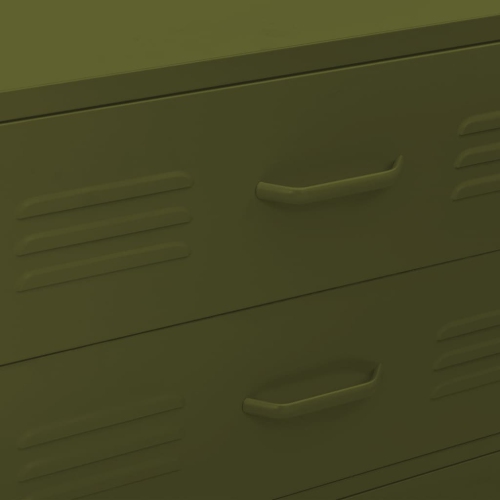 vidaXL Chest of Drawers Olive Green 80x35x101.5 cm Steel