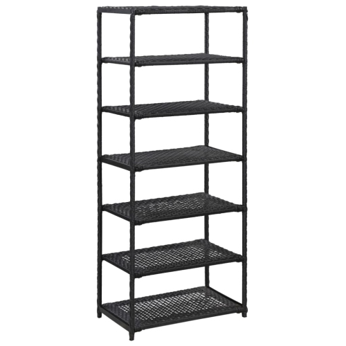 VIDAXL  Shoe Rack Black 50X30X120 Cm Poly Rattan