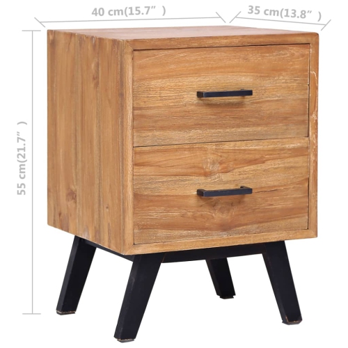 vidaXL Bedside Cabinet 40x35x55 cm Solid Teak