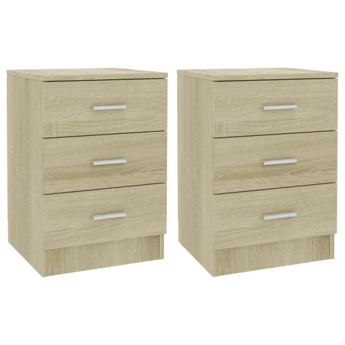 vidaXL Bedside Cabinets 2 pcs Sonoma Oak 38x35x56 cm Engineered Wood
