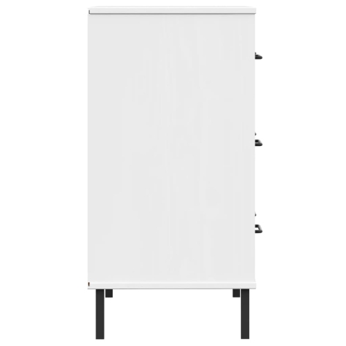 vidaXL Sideboard with 3 Drawers White 77x40x79.5 cm Solid Wood OSLO