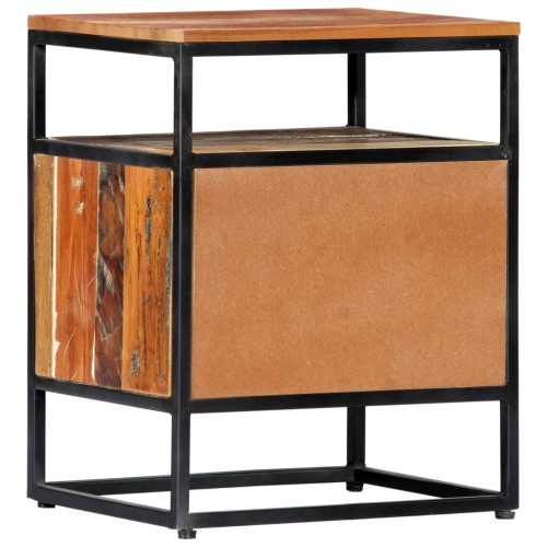 vidaXL Bedside Cabinet 40x30x50 cm Solid Reclaimed Wood and Steel