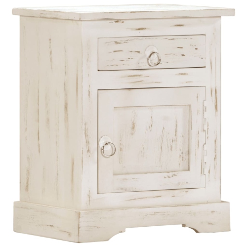 VIDAXL  Bedside Cabinet 40X30X50 Cm Solid Mango Wood In White
