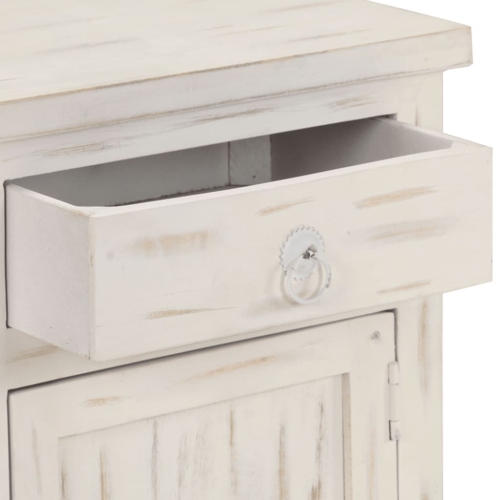 vidaXL Bedside Cabinet White 40x30x50 cm Solid Mango Wood