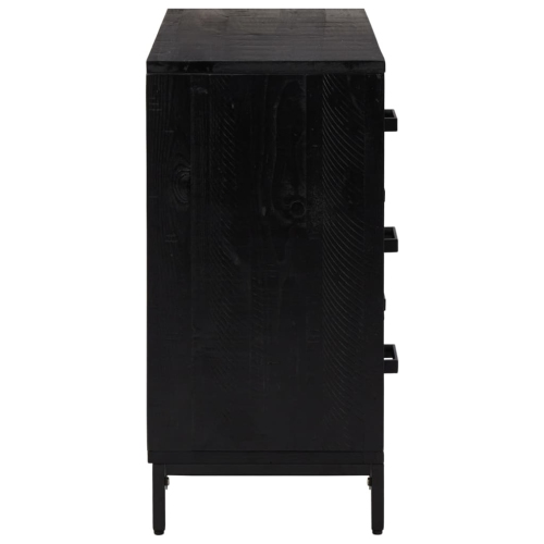 vidaXL Chest of Drawers Black 75x35x70 cm Solid Pinewood
