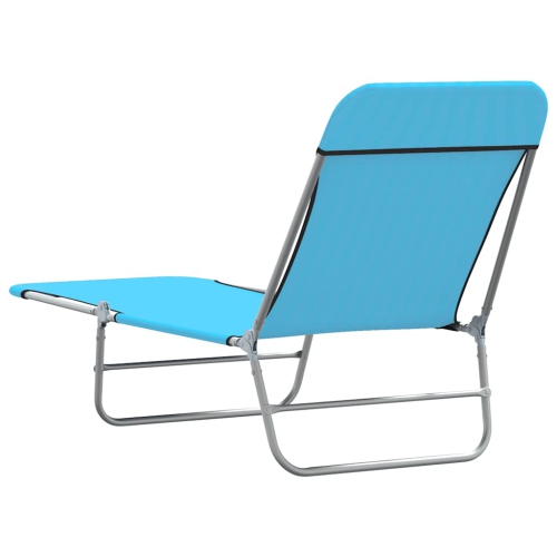 vidaXL Folding Sun Loungers 2 pcs Steel and Fabric Blue