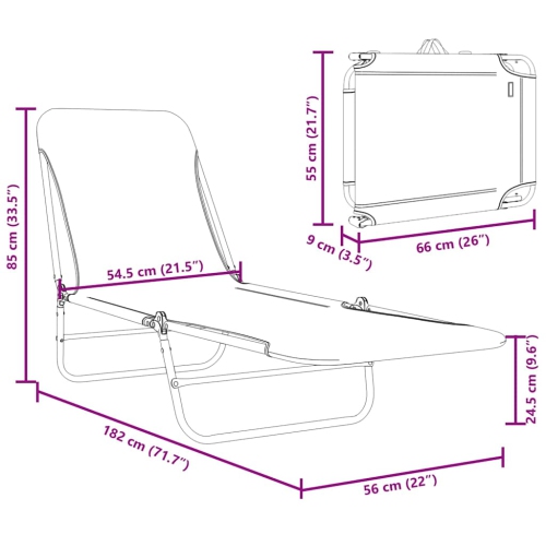 vidaXL Folding Sun Loungers 2 pcs Steel and Fabric Blue