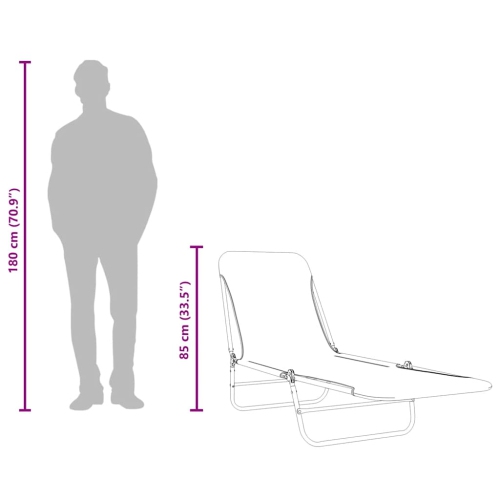 vidaXL Folding Sun Loungers 2 pcs Steel and Fabric Blue